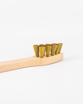 Preview: Wildleder-Bürste Herzform / Messing